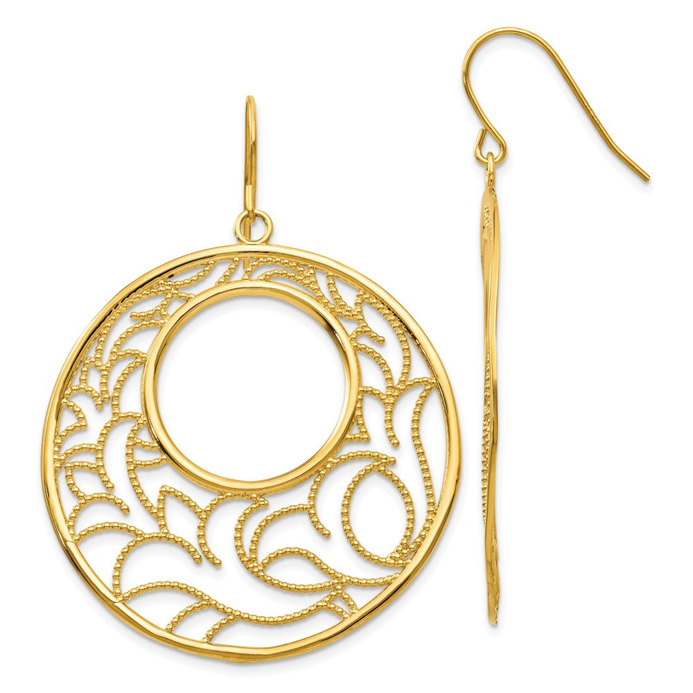 14k Yellow Gold 39 mm Circle Earrings (5.61 grams)