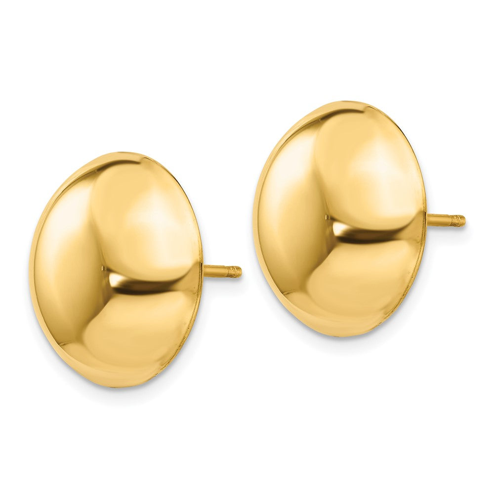 14k Yellow Gold 15.5 mm Button Post Earrings (3.5 grams)