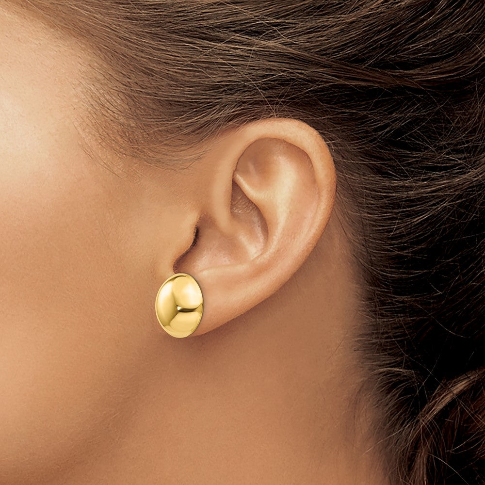 14k Yellow Gold 15.5 mm Button Post Earrings (3.5 grams)