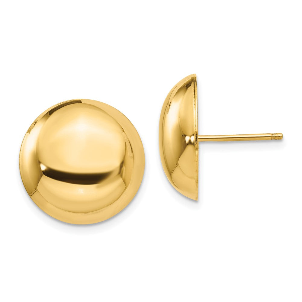 14k Yellow Gold 15.5 mm Button Post Earrings (3.5 grams)