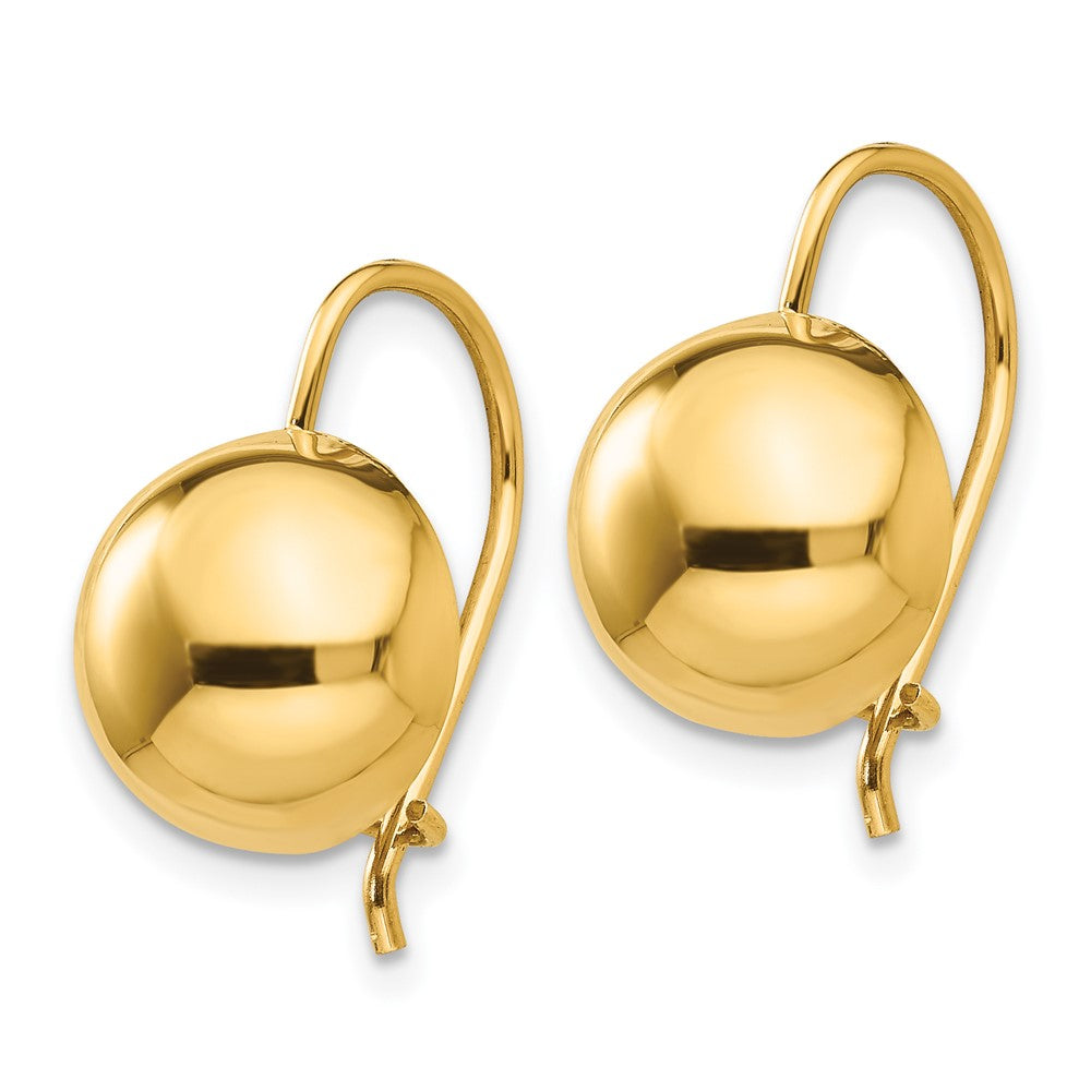 14k Yellow Gold 10.5 mm Hollow Half Ball Earrings (1.91 grams)