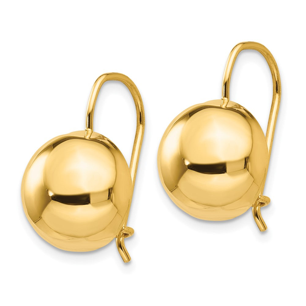 14k Yellow Gold 12 mm Hollow Half Ball Earrings (2.35 grams)
