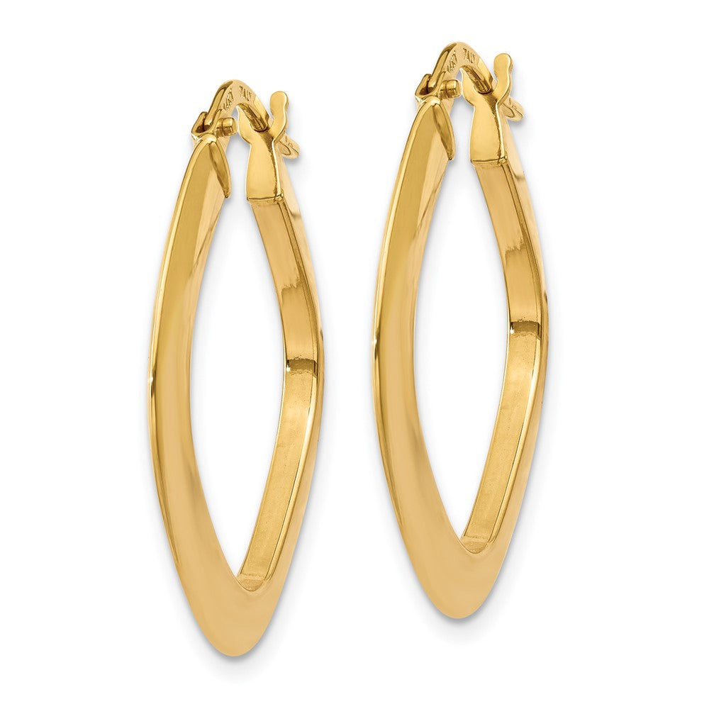 14k Yellow Gold 25 mm Tapered Square Hoop Earrings (1.34 grams)