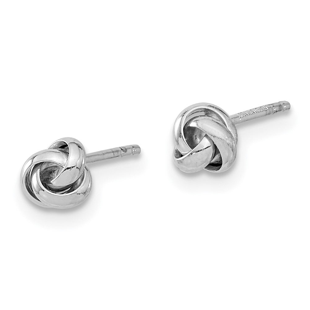 14k White Gold 4.5 mm Polished Love Knot Post Earrings (0.7 grams)