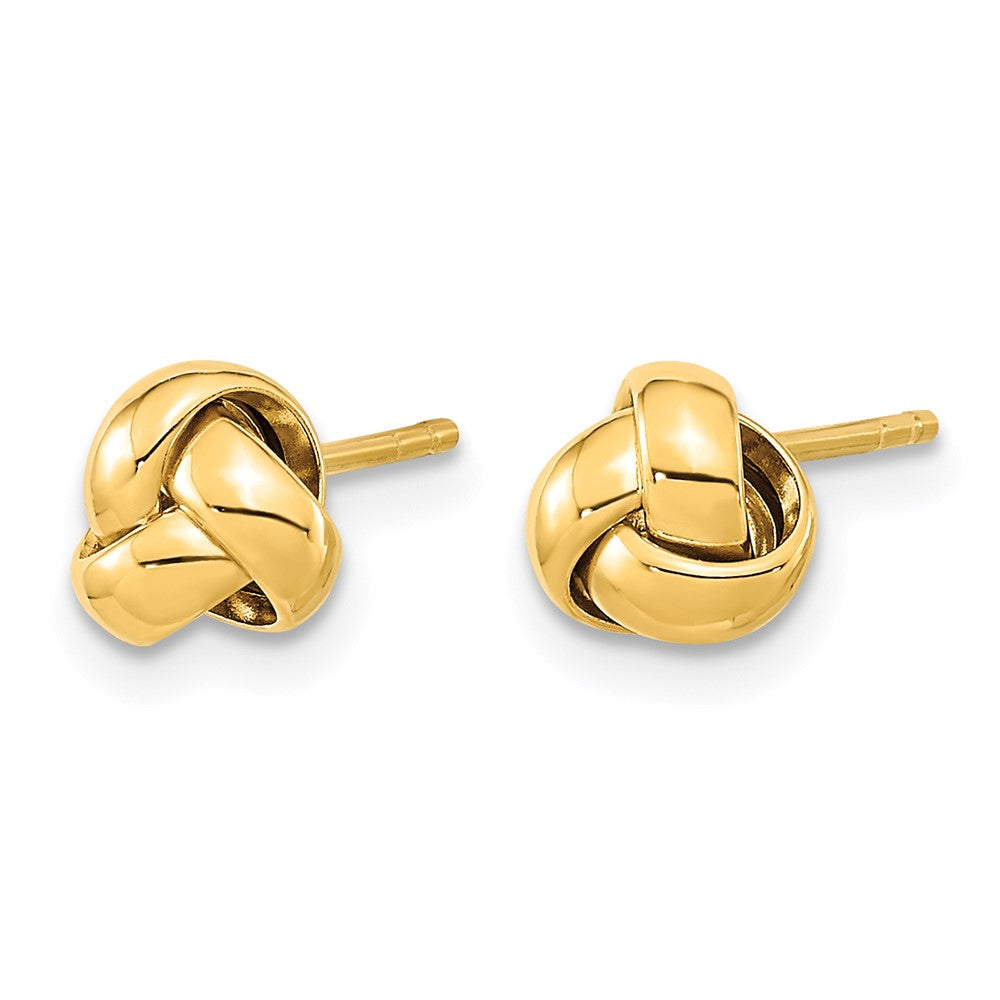 14k Yellow Gold 6.5 mm Gold Polished Love Knot Post Earrings (0.95 grams)