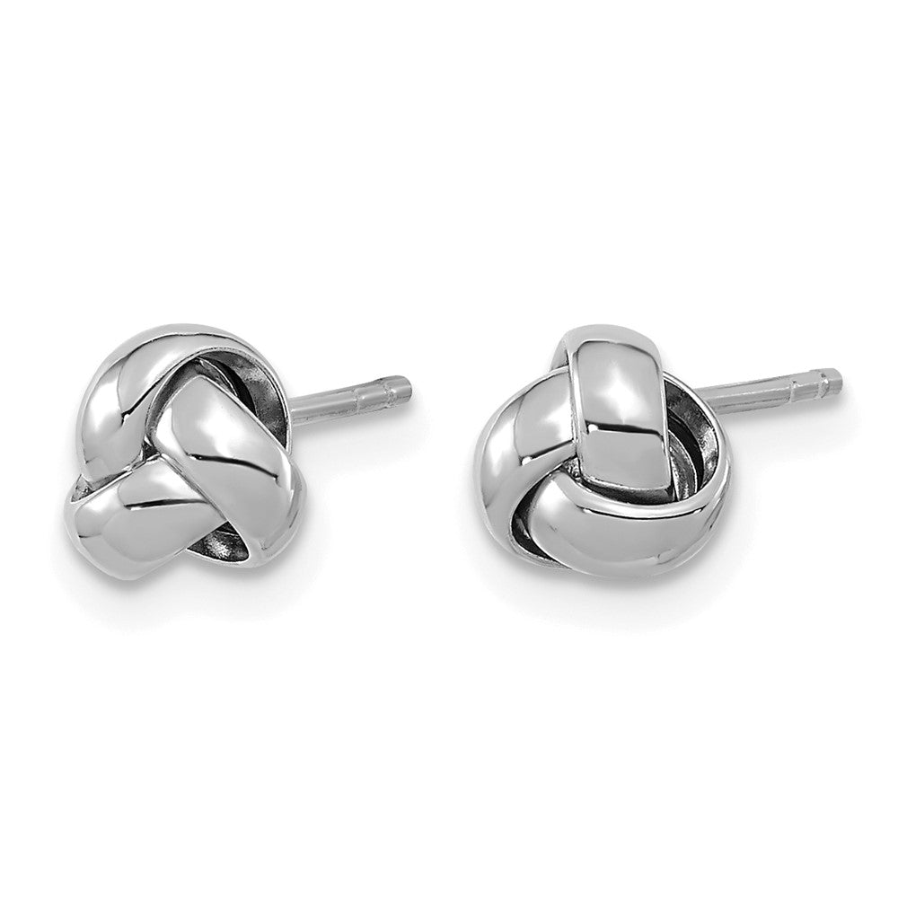 14k White Gold 6.5 mm Polished Love Knot Post Earrings (0.92 grams)