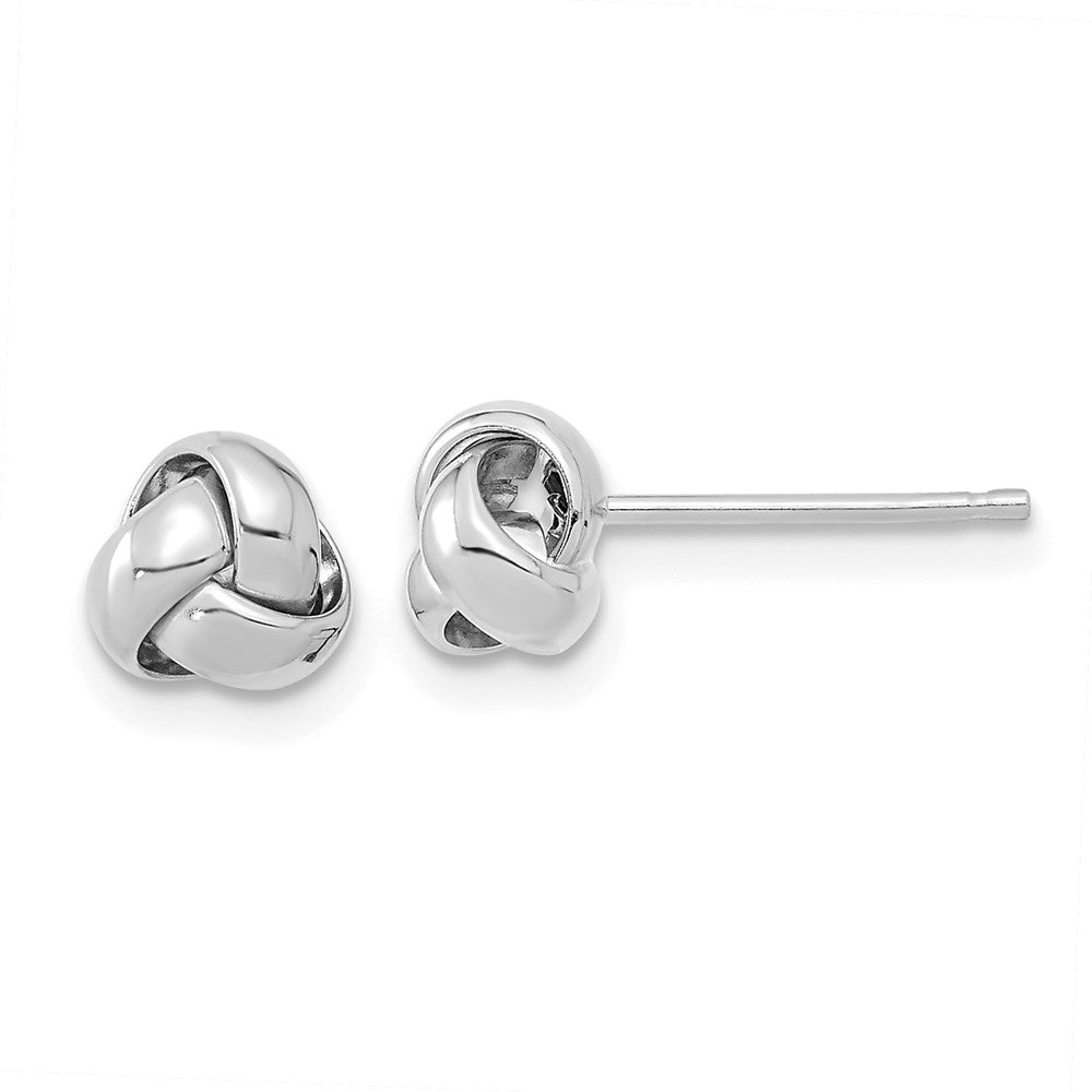 14k White Gold 6.5 mm Polished Love Knot Post Earrings (0.92 grams)