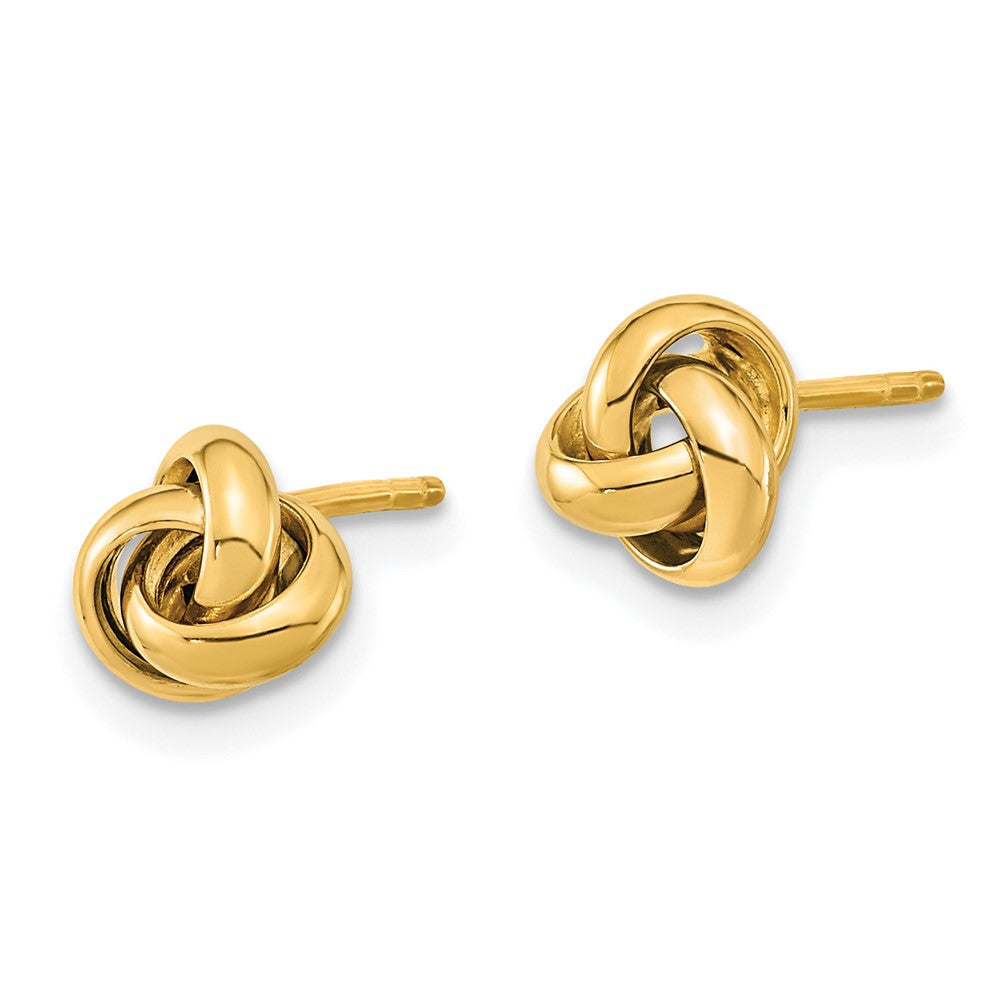 14k Yellow Gold 6.5 mm Polished Love Knot Post Earrings (0.99 grams)