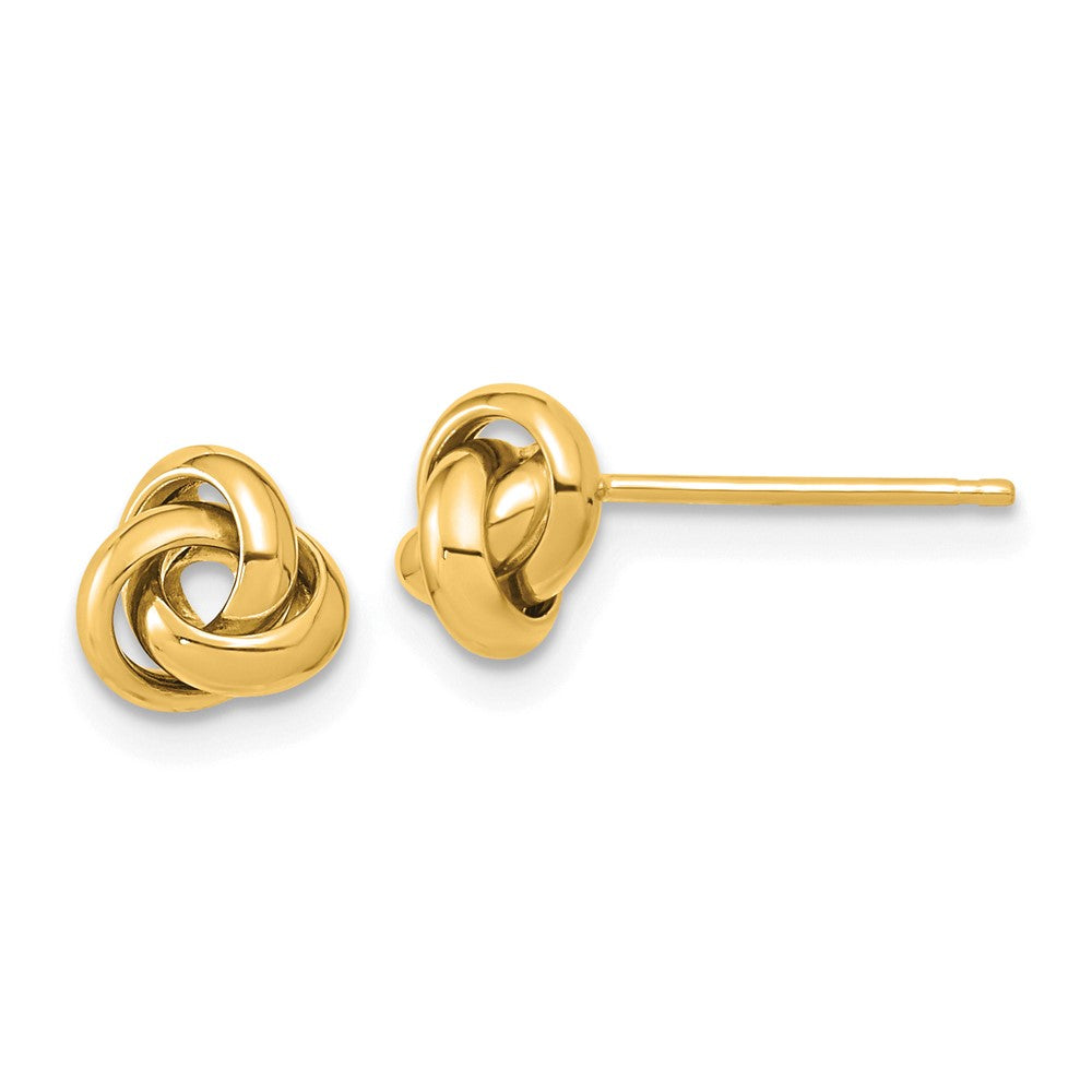 14k Yellow Gold 6.5 mm Polished Love Knot Post Earrings (0.99 grams)