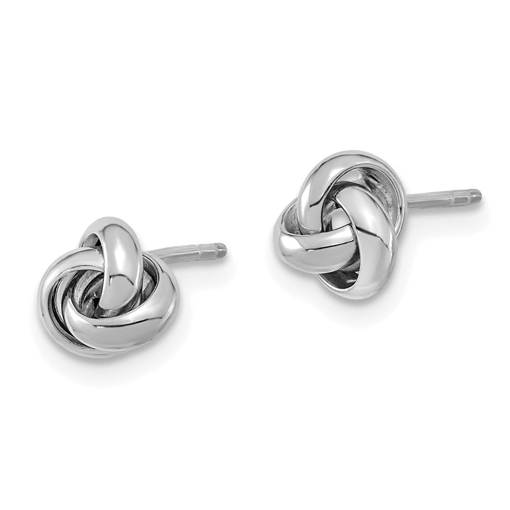 14k White Gold 6.5 mm Polished Knot Post Earrings (0.96 grams)