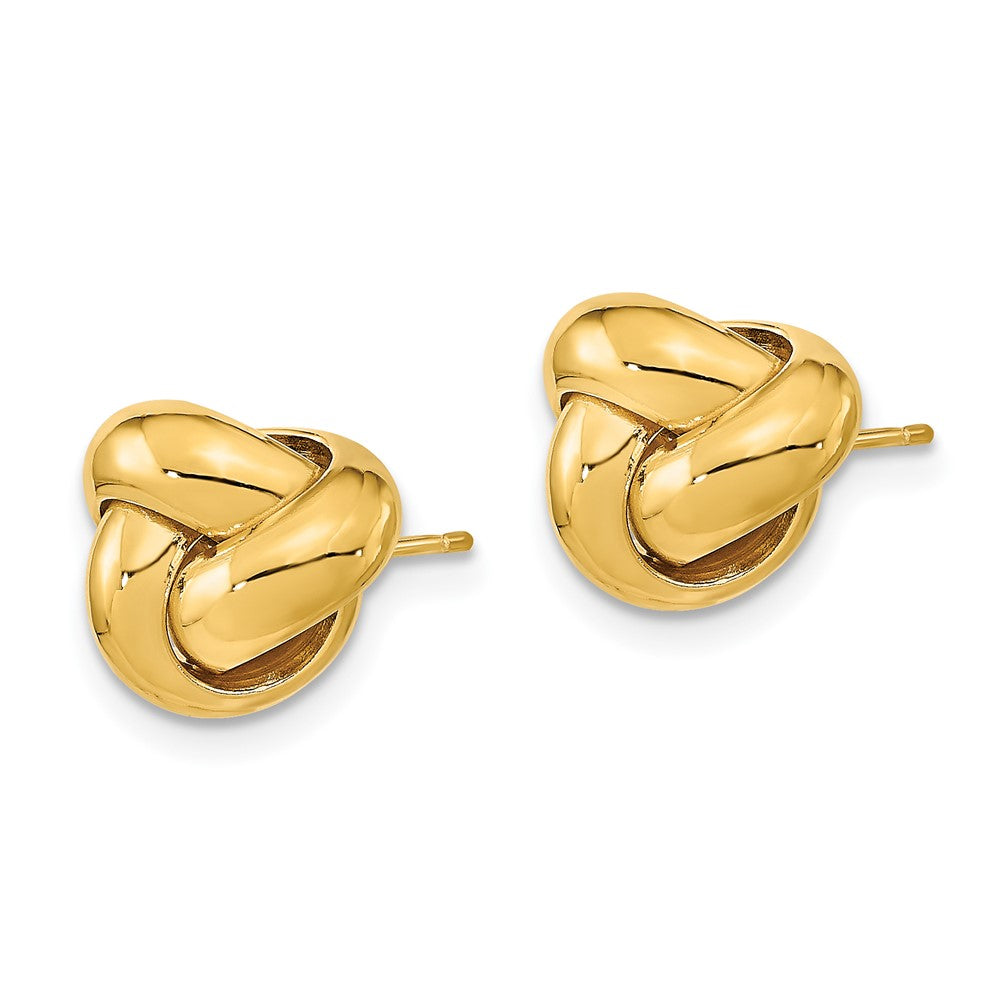 14k Yellow Gold 11 mm Polished Love Knot Post Earrings (1.21 grams)