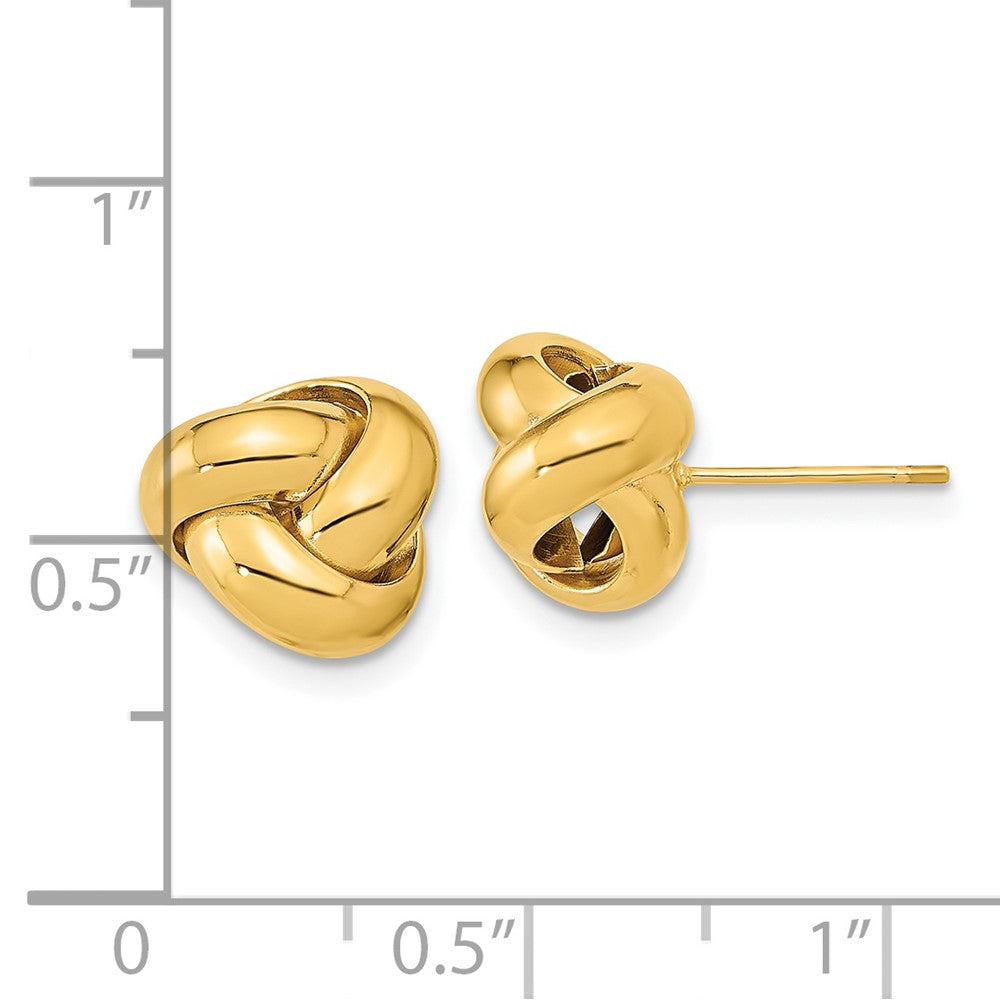 14k Yellow Gold 11 mm Polished Love Knot Post Earrings (1.21 grams)