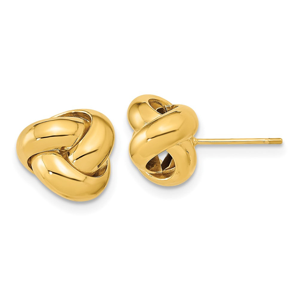 14k Yellow Gold 11 mm Polished Love Knot Post Earrings (1.21 grams)