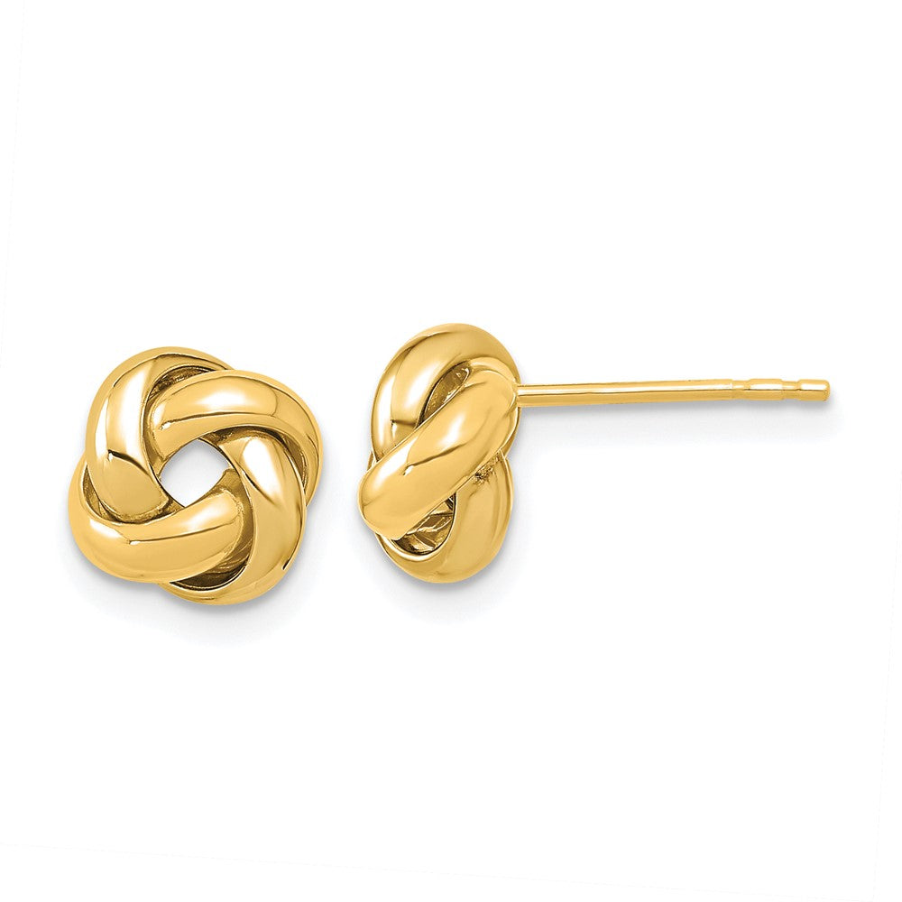 14k Yellow Gold 9 mm Polished Love Knot Post Earrings (1.7 grams)