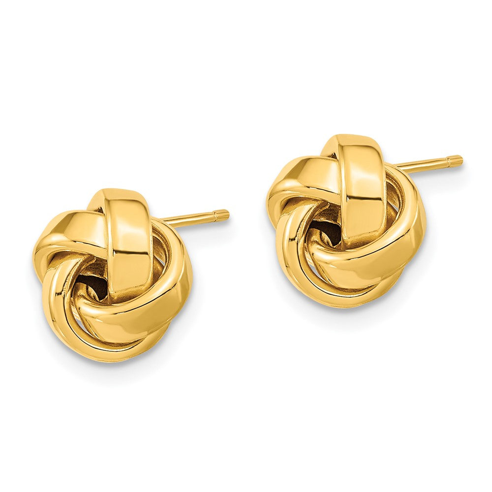 14k Yellow Gold 10.5 mm Polished Love Knot Post Earrings (1.12 grams)