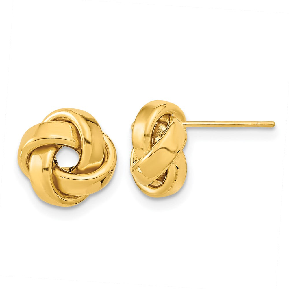 14k Yellow Gold 10.5 mm Polished Love Knot Post Earrings (1.12 grams)