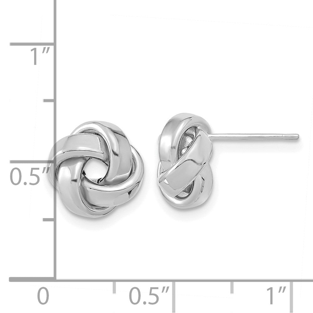 14k White Gold 10.5 mm Polished Love Knot Post Earrings (1.13 grams)