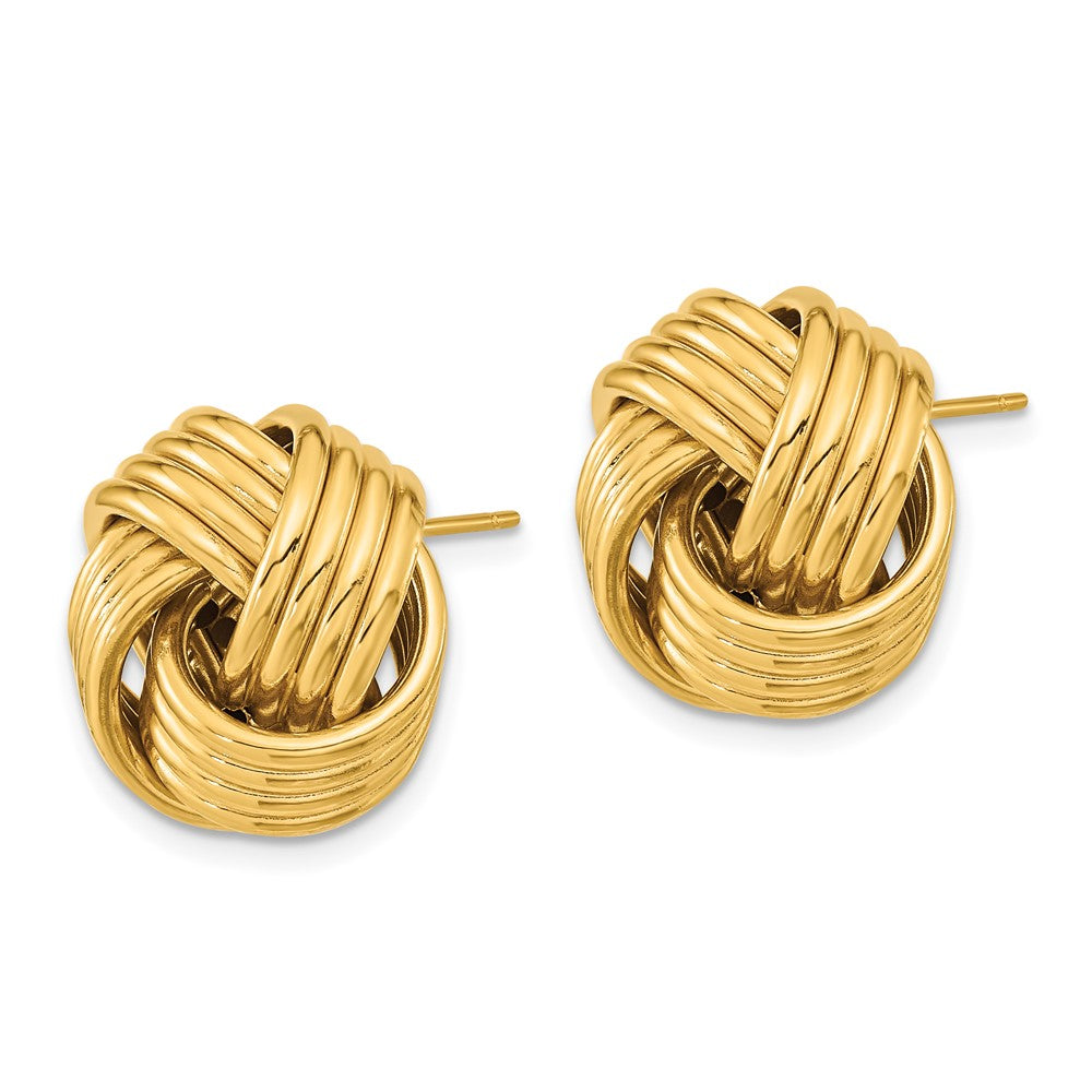 14k Yellow Gold 17 mm Polished Love Knot Post Earrings (2.77 grams)