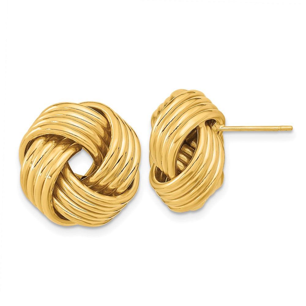 14k Yellow Gold 17 mm Polished Love Knot Post Earrings (2.77 grams)