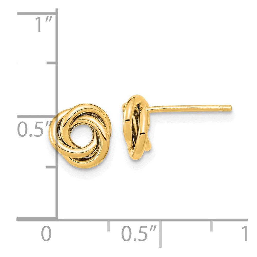 14k Yellow Gold 8 mm Polished Love Knot Post Earrings (1.03 grams)