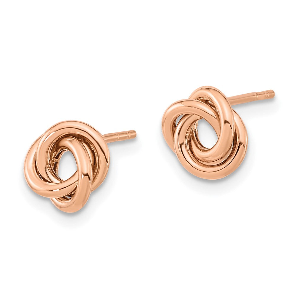 14k Rose Gold 8 mm Polished Love Knot Post Earrings (1.04 grams)