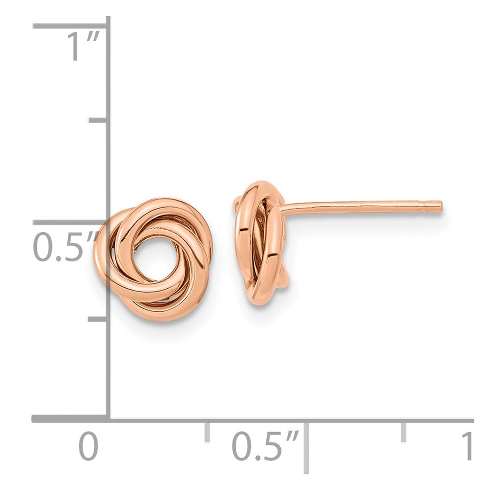 14k Rose Gold 8 mm Polished Love Knot Post Earrings (1.04 grams)