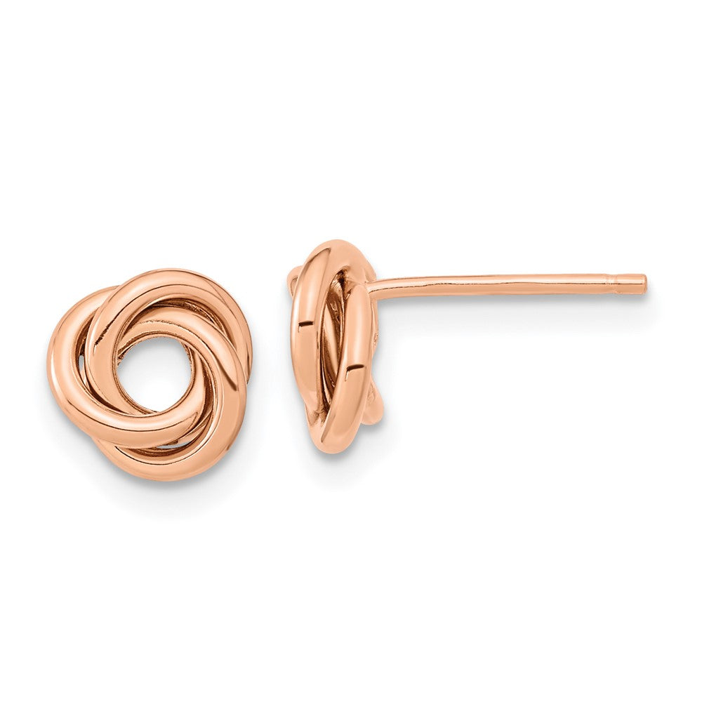 14k Rose Gold 8 mm Polished Love Knot Post Earrings (1.04 grams)