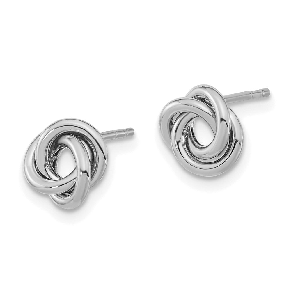 14k White Gold 8 mm Polished Love Knot Post Earrings (1.05 grams)