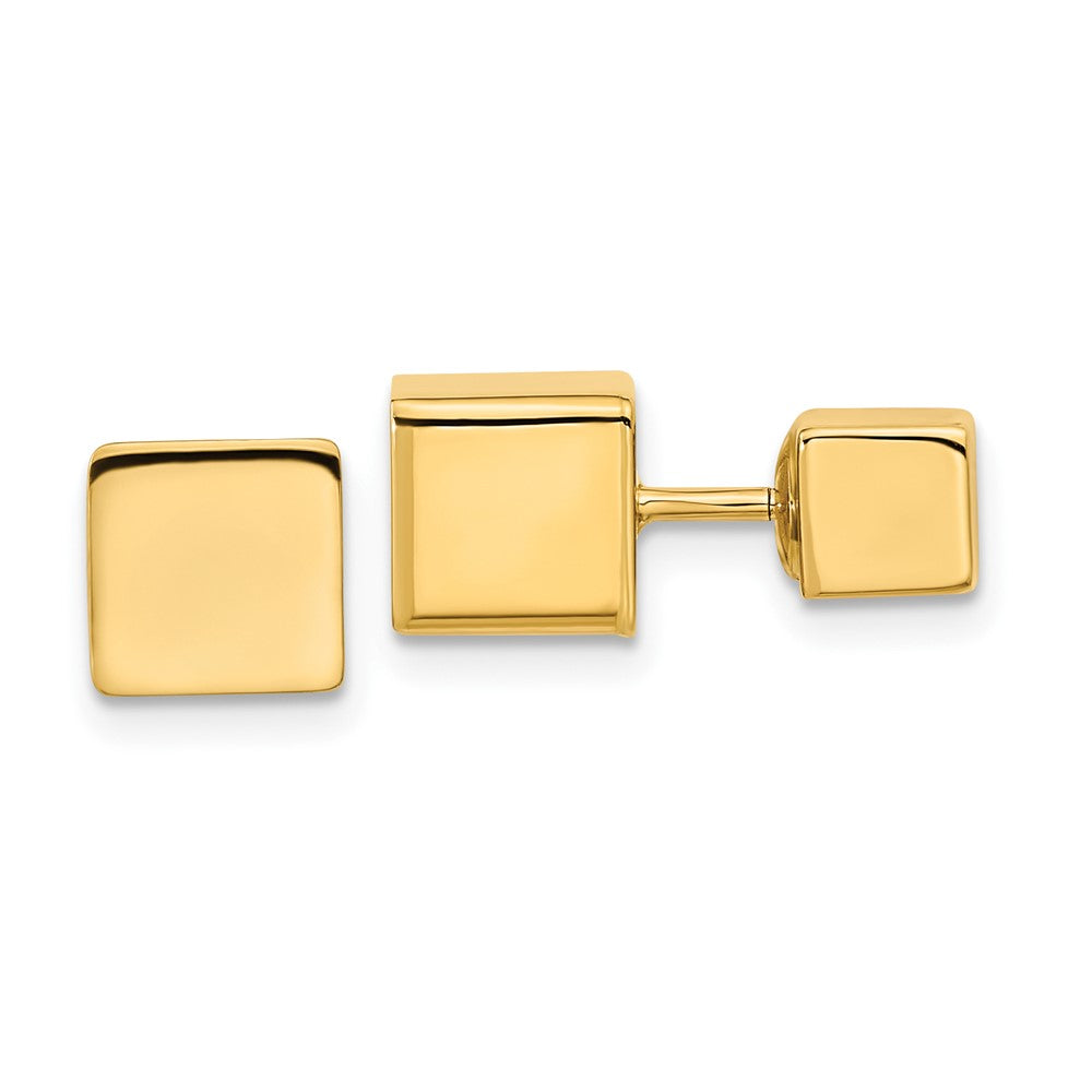 14k Yellow Gold 8.95 mm Cube Front & Back Post Screwback Earrings (3.64 grams)