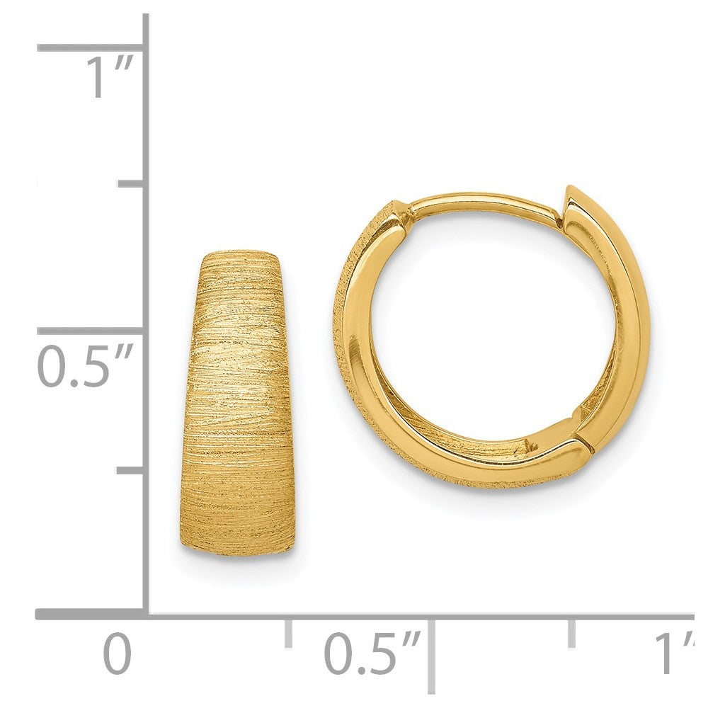 14k Yellow Gold 14.3 mm Textured Hoop Earrings (2.35 grams)