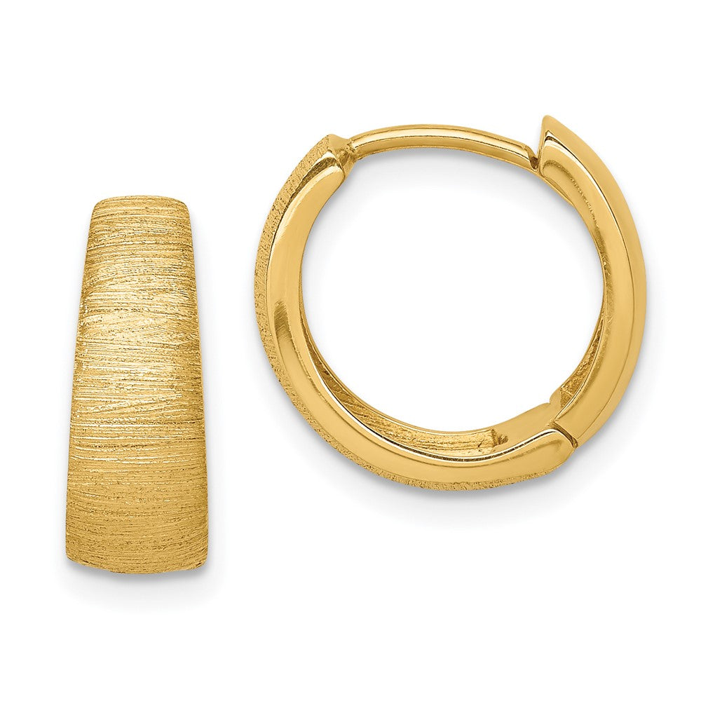 14k Yellow Gold 14.3 mm Textured Hoop Earrings (2.35 grams)