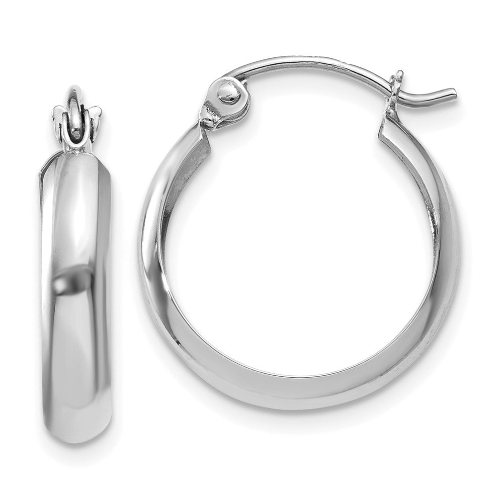 14k White Gold 3.5 mm Hoop Earrings (1.03 grams)