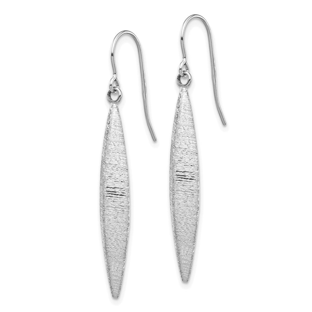 14k White Gold 6 mm  Brushed Dangle Earrings (2.14 grams)