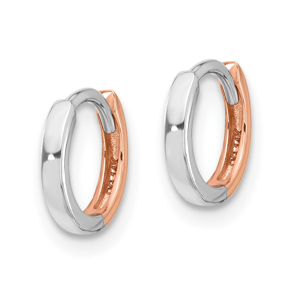 14k Two-tone 7 mm Hinged Hoop Earrings (0.71 grams)