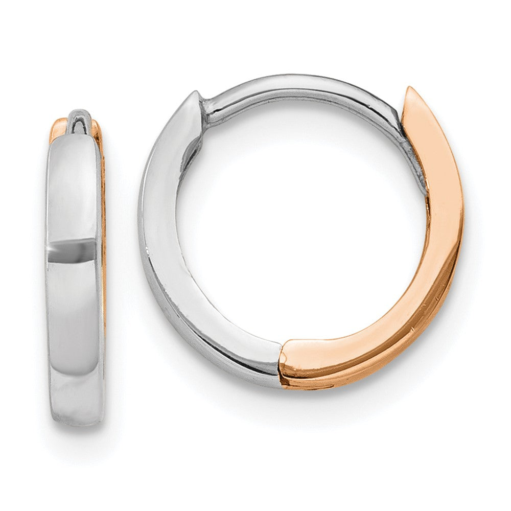 14k Two-tone 7 mm Hinged Hoop Earrings (0.71 grams)