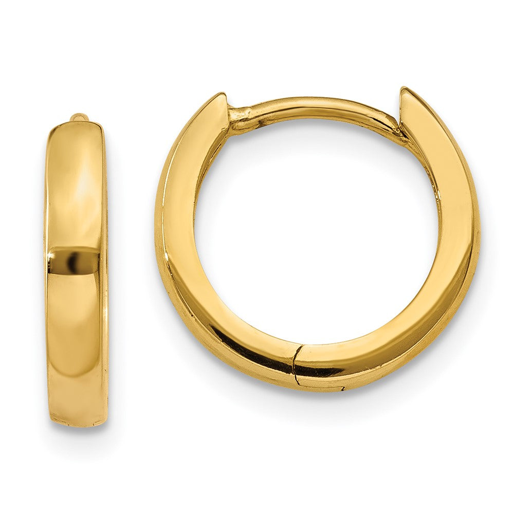 14k Yellow Gold 2.5 mm Round Hinged Hoop Earrings (1.14 grams)