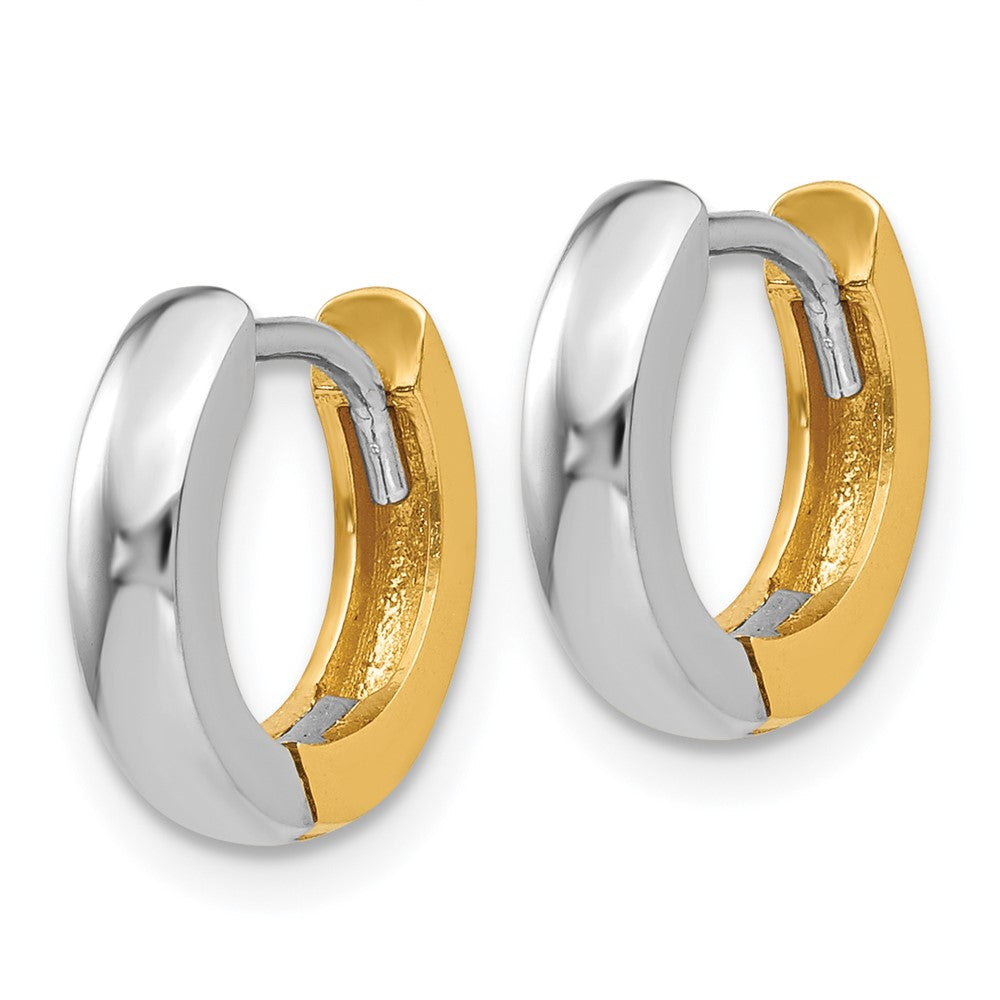 14k Two-tone 2.5 mm Round Hinged Hoop Earrings (2.03 grams)