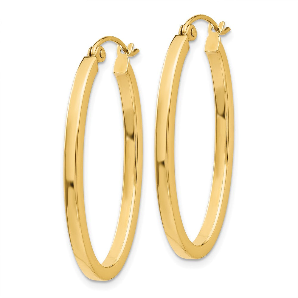 14k Yellow Gold 18.5 mm Oval Hoop Earrings (2.16 grams)