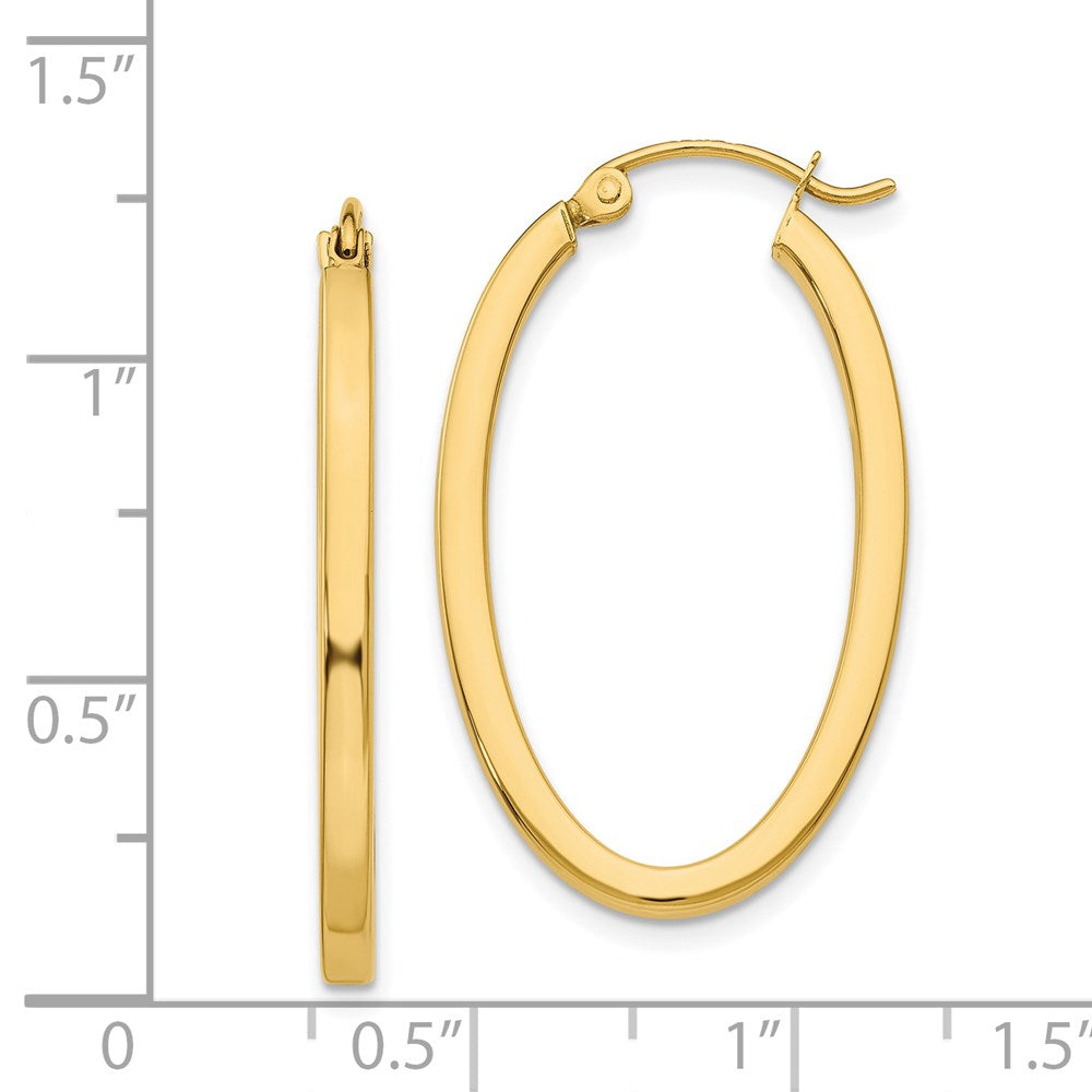 14k Yellow Gold 18.5 mm Oval Hoop Earrings (2.16 grams)