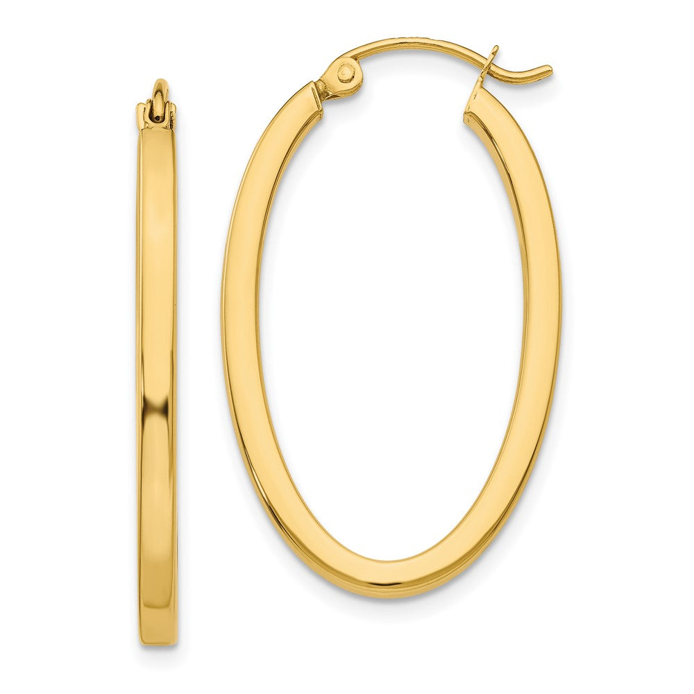 14k Yellow Gold 18.5 mm Oval Hoop Earrings (2.16 grams)