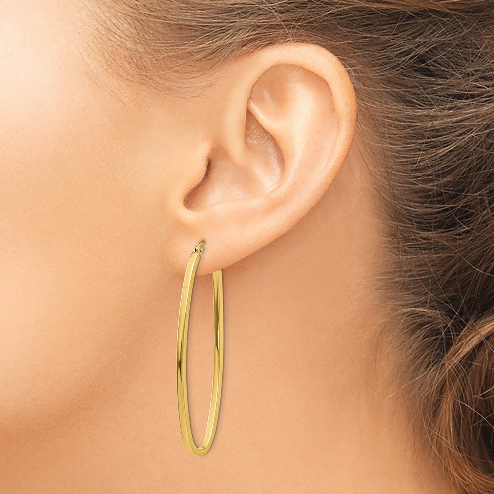 14k Yellow Gold 21 mm Large Oval Hoop Earrings (3.57 grams)