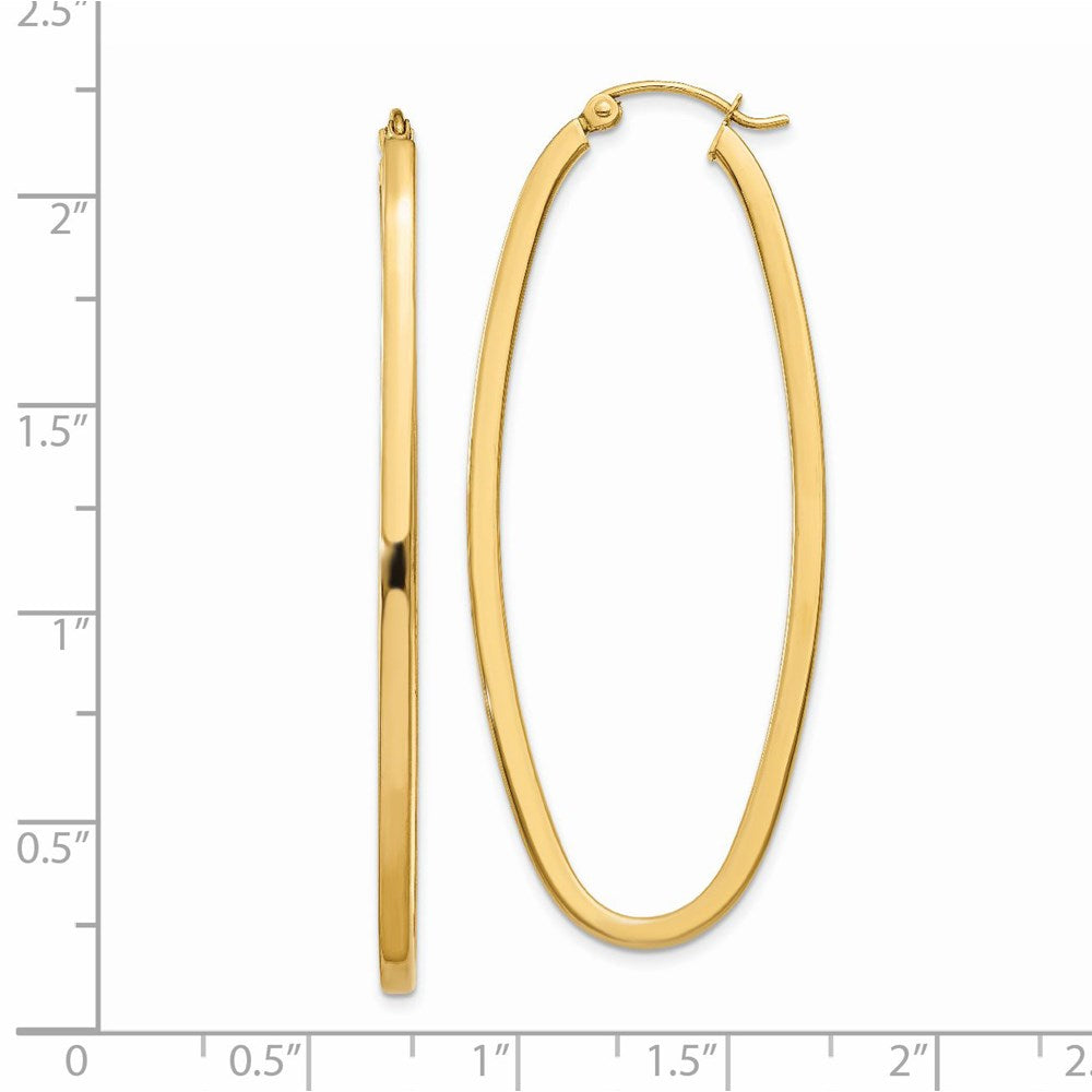 14k Yellow Gold 21 mm Large Oval Hoop Earrings (3.57 grams)