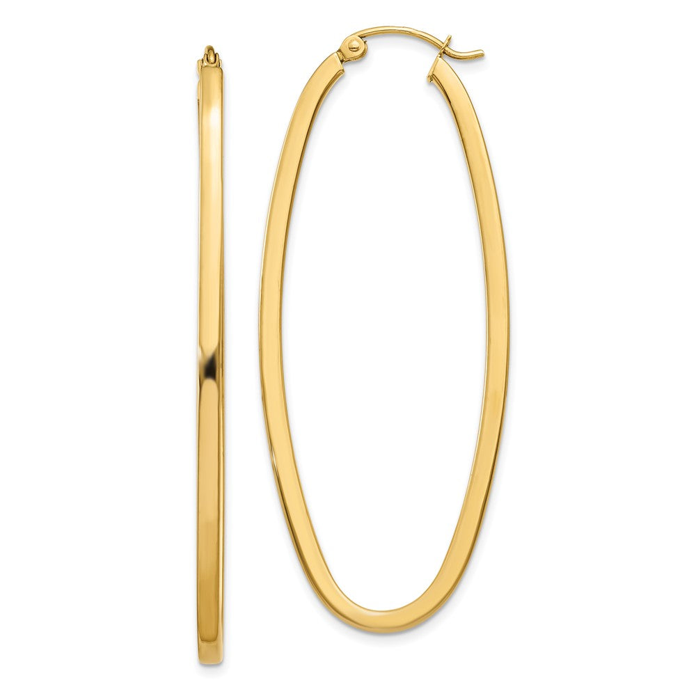 14k Yellow Gold 21 mm Large Oval Hoop Earrings (3.57 grams)