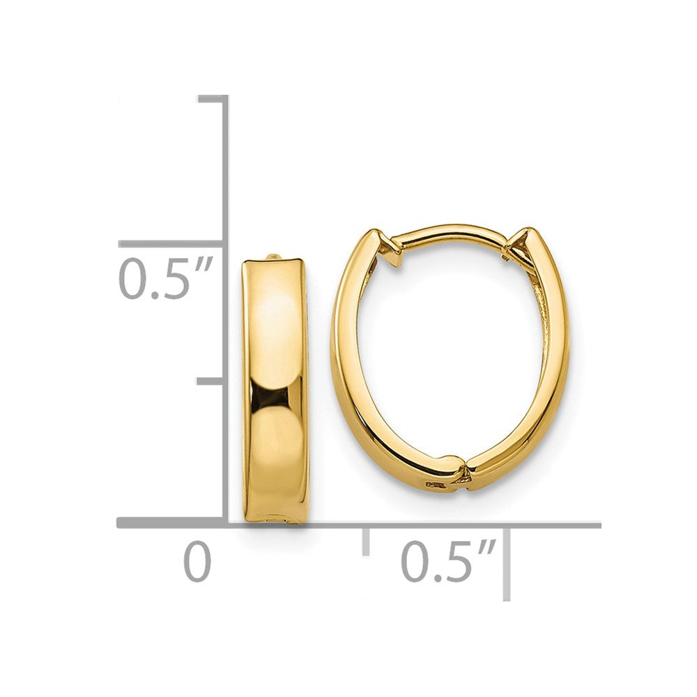 14k Yellow Gold 10 mm Polished Hinged Hoop Earrings (1.02 grams)