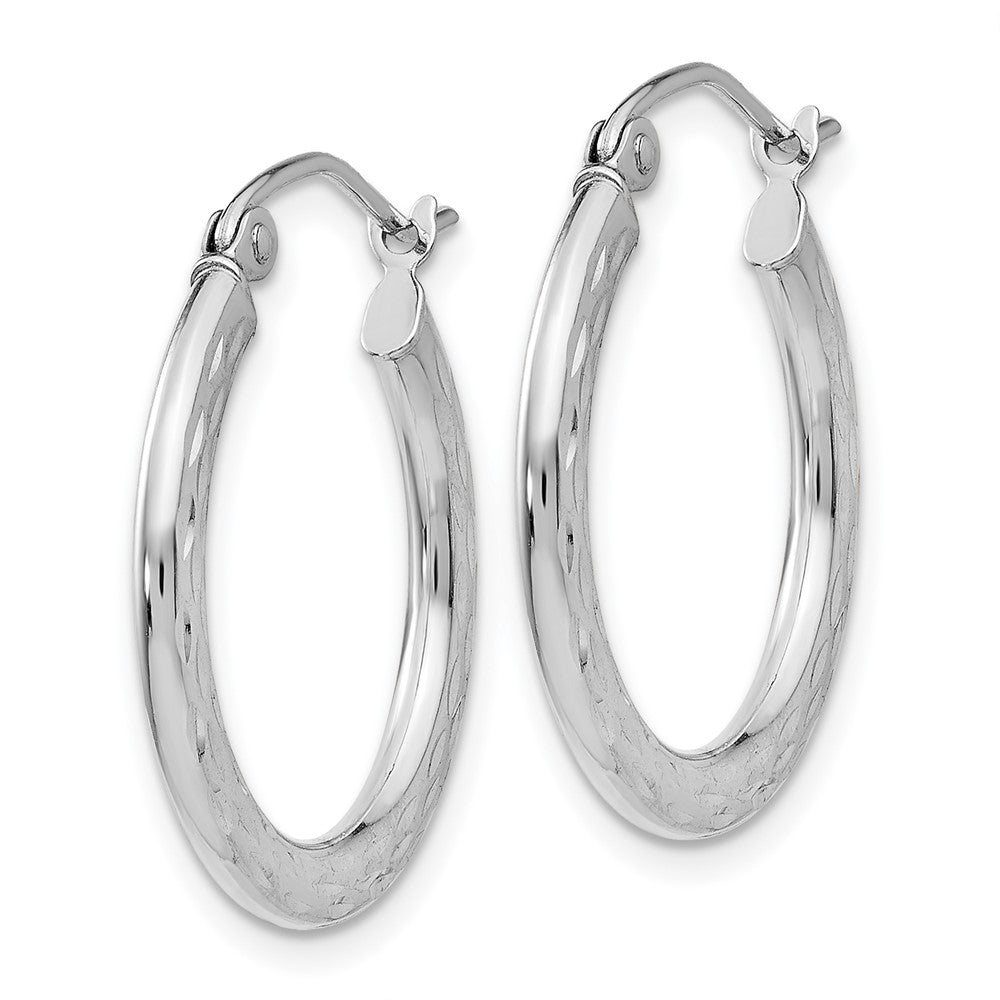 14k White Gold 21 mm Hollow Hoop Earrings (1.03 grams)