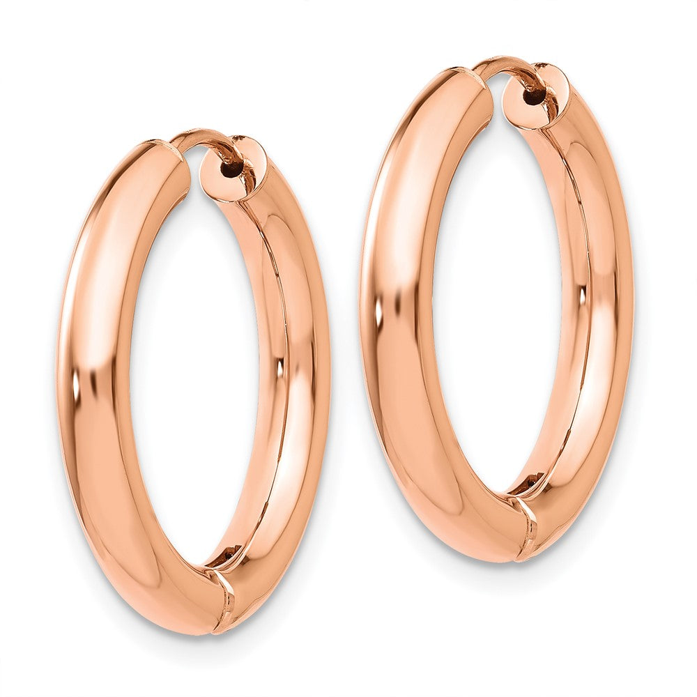 14k Rose Gold 21 mm Hinged Hoop Earrings (2.35 grams)