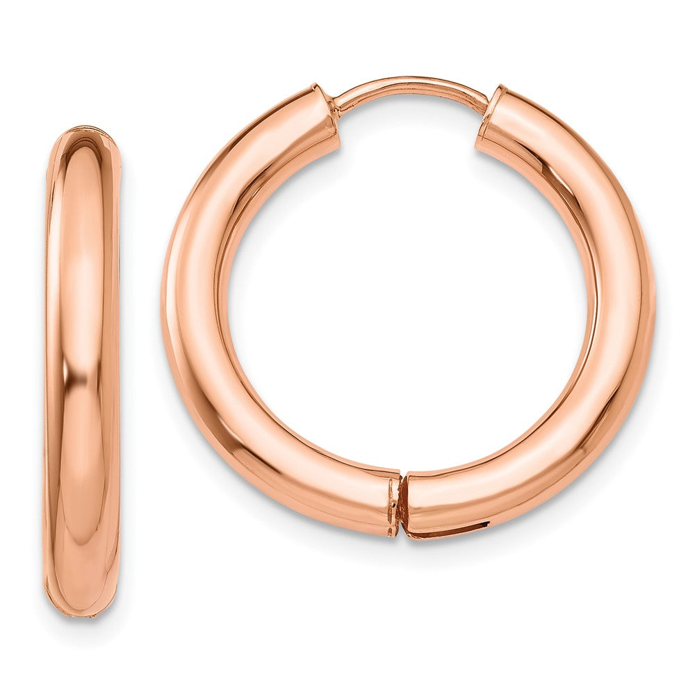 14k Rose Gold 21 mm Hinged Hoop Earrings (2.35 grams)