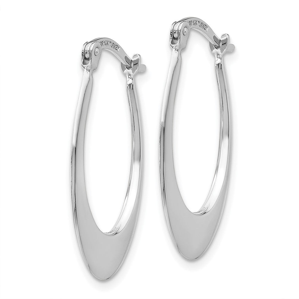 14k White Gold 15 mm Polished Hoop Earrings (1.47 grams)
