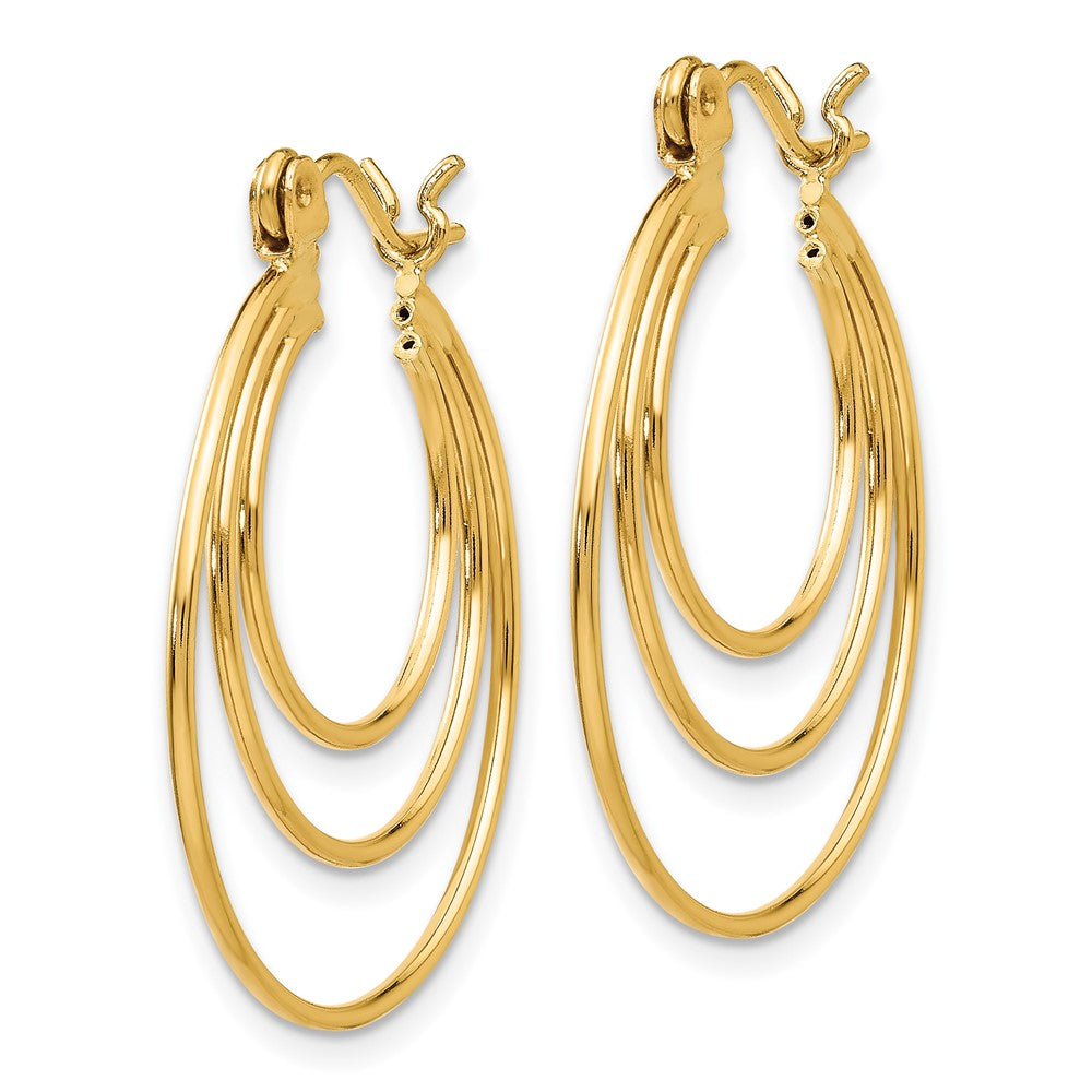 14k Yellow Gold 27 mm Polished Circles Hoop Earrings (1.87 grams)