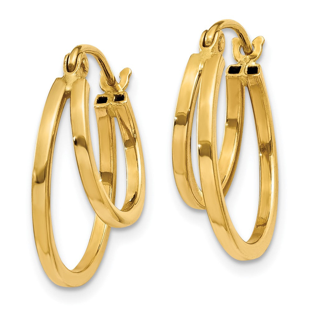 14k Yellow Gold 17 mm Double Hoop Earrings (1.23 grams)